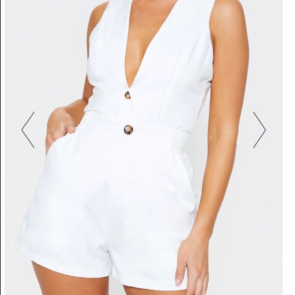 PLT Cream Formal Suit Shorts